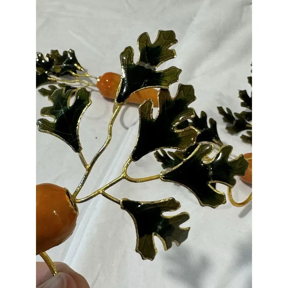 Metal Painted Enamel Carrot Napkin Rings Set of 4 Table Decor